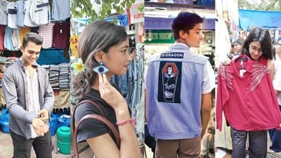 From scouting for shirts and tops to sourcing quirky accessories, Delhi University freshers are making multiple runs to street markets to top up their wardrobes for their college looks. (Photos: Isha Yadav/HT) From scouting for shirts and tops to sourcing quirky accessories, Delhi University freshers are making multiple runs to street markets to top up their wardrobes for their college looks. (Photos: Isha Yadav/HT)
