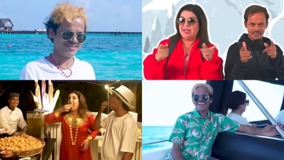 A sneek into Farah Khan and Dilip's trip to Maldives. A sneek into Farah Khan and Dilip's trip to Maldives.