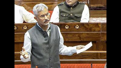External affairs minister S Jaishankar speaking in Rajya Sabha. (ANI) External affairs minister S Jaishankar speaking in Rajya Sabha. (ANI)