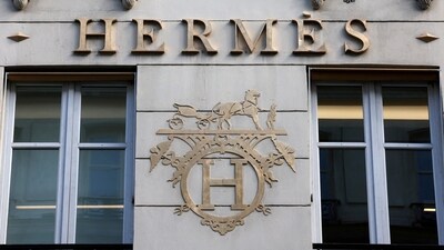 FILE PHOTO: A logo of fashion house Hermes is seen outside a shop in Paris. (REUTERS)