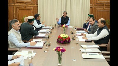 Himachal chief minister Sukhvinder Singh Sukhu during cabinet ministers during meeting in Shimla on Wednesday. (HT Photo) Himachal chief minister Sukhvinder Singh Sukhu during cabinet ministers during meeting in Shimla on Wednesday. (HT Photo)