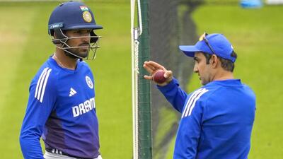 India coach Gautam Gambhir (R) and Dhruv Jurel. (PTI) India coach Gautam Gambhir (R) and Dhruv Jurel. (PTI)