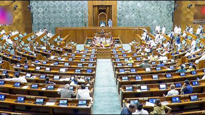 MPs attend the Lok Sabha proceedings during the Monsoon Session of Parliament on Wednesday. (Sansad TV/ANI Video Grab) MPs attend the Lok Sabha proceedings during the Monsoon Session of Parliament on Wednesday. (Sansad TV/ANI Video Grab)
