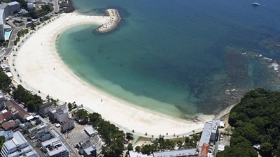 This shows an empty beach in Shirahama, Wakayama prefecture, western Japan Wednesday (AP) This shows an empty beach in Shirahama, Wakayama prefecture, western Japan Wednesday (AP)