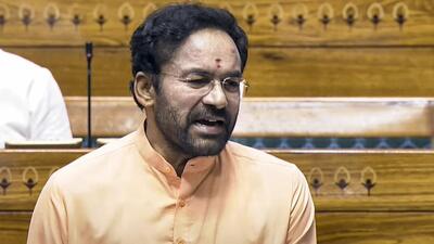 Union minister G Kishan Reddy speaks in the Lok Sabha on Wednesday. (Sansad TV) Union minister G Kishan Reddy speaks in the Lok Sabha on Wednesday. (Sansad TV)