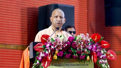 Uttar Pradesh chief minister Yogi Adityanath at the CM YUVA Conclave. (HT PHOTO) Uttar Pradesh chief minister Yogi Adityanath at the CM YUVA Conclave. (HT PHOTO)