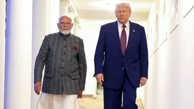Prime Minister Narendra Modi walks along with US President Donald Trump at the White House, in Washington, DC. (X/Representative) Prime Minister Narendra Modi walks along with US President Donald Trump at the White House, in Washington, DC. (X/Representative)
