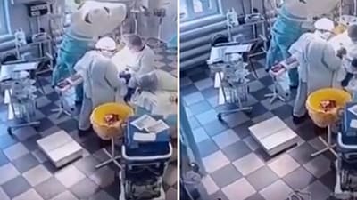 In the video, doctors react to the tremors, and as they grow stronger, they rush to ensure that the patient is stable. (X/Reuters) In the video, doctors react to the tremors, and as they grow stronger, they rush to ensure that the patient is stable. (X/Reuters)