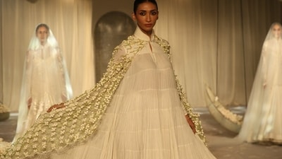 Model Lakshmi Rana in Rohit Bal's iconic kalidaar dress.