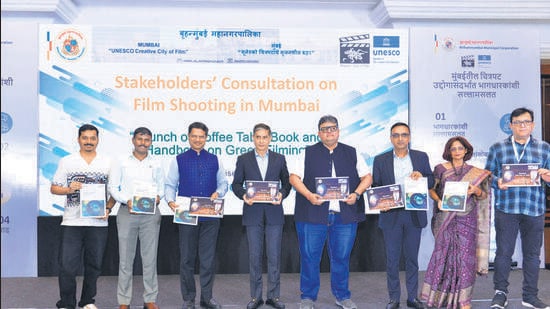 A coffee table book on Mumbai’s cinematic legacy and a green filming handbook was launched at the symposium. (Photo by BMC)