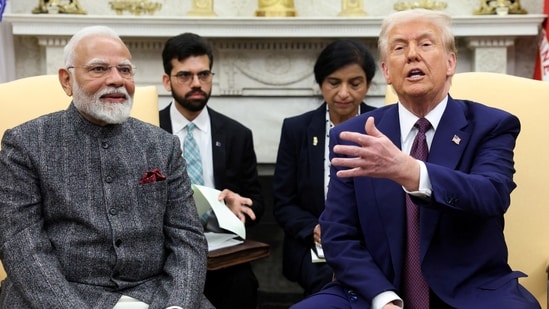 FILE PHOTO: US President Donald Trump meets with Prime Minister Narendra Modi at the White House.