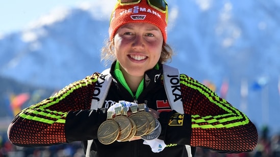 Germany's Laura Dahlmeier died in the high mountains of Pakistan her agent said on July 30, 2025. A team of foreign climbers were on July 30, 2025 due to launch a rescue mission for German double biathlon champion Laura Dahlmeier, days after she was seriously injured by a rockfall on a Pakistani mountain. (AFP)