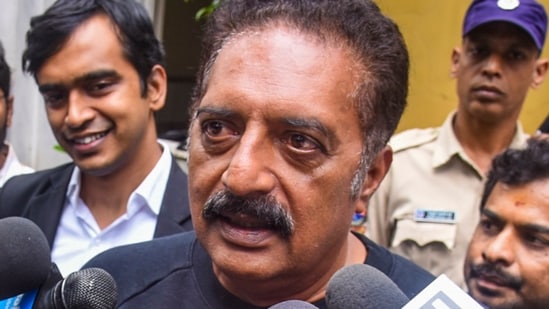 Prakash Raj spoke with the media after appearing before the Enforcement Directorate for questioning in a money laundering case linked to illegal online betting and gambling. (PTI)