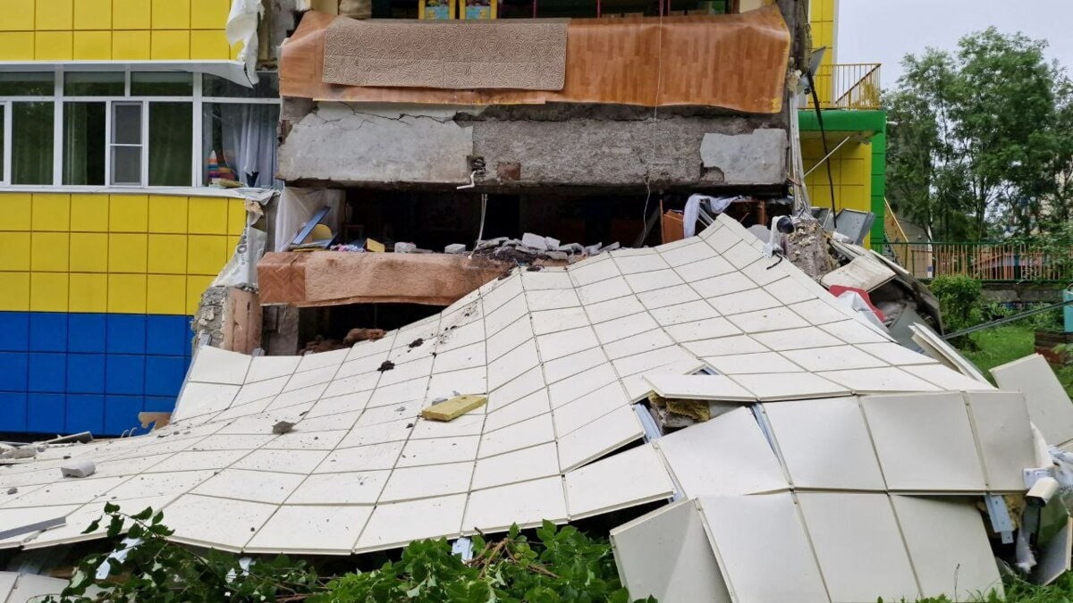 A kindergarten damaged by the earthquake  is seen in Petropavlovsk-Kamchatsky, Kamchatka Krai, Russia in this screen grab from a Handout video July 30, 2025.  (via REUTERS)