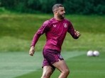 Kyle Walker during a Burnley training session.