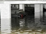 A flooded basement parking in Kavi Nagar in Ghaziabad where 18 cars have been submerged on Thursday. (Sakib Ali/HT Photo) A flooded basement parking in Kavi Nagar in Ghaziabad where 18 cars have been submerged on Thursday. (Sakib Ali/HT Photo)