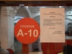 A notice pasted at speed post counter about the service hit for few days at Lucknow GPO, on Thursday. (Mushtaq Ali/HT) A notice pasted at speed post counter about the service hit for few days at Lucknow GPO, on Thursday. (Mushtaq Ali/HT)