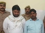 Accused Aftab Alam along with CHC staffer Mohd Khalid was arrested by Muzaffarnagar police (HT Photo) Accused Aftab Alam along with CHC staffer Mohd Khalid was arrested by Muzaffarnagar police (HT Photo)