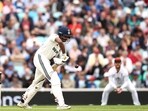 India's Sai Sudharsan plays a shot on the first day of the fifth Test cricket match between England and India at The Oval in London. (AFP)