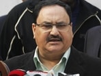 JP Nadda compared the UPA decade to a “dark night” and referred to the current regime as a “moonlight night”. (HT PHOTO) JP Nadda compared the UPA decade to a “dark night” and referred to the current regime as a “moonlight night”. (HT PHOTO)