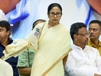 Chief minister of West Bengal Mamata Banerjee during the a co-ordination meeting with the organizers of community Durga Puja in Kolkata on Thursday Chief minister of West Bengal Mamata Banerjee during the a co-ordination meeting with the organizers of community Durga Puja in Kolkata on Thursday
