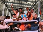 FIDE Women's World Cup 2025 champion Divya Deshmukh being welcomed upon her arrival at Nagpur airport. FIDE Women's World Cup 2025 champion Divya Deshmukh being welcomed upon her arrival at Nagpur airport.