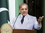 Pakistan's Prime Minister Shehbaz Sharif during a press conference. Pakistan's Prime Minister Shehbaz Sharif during a press conference.
