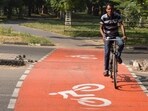 The proposed model involves building shed-like structures over cycle tracks to support solar panels. (HT File) The proposed model involves building shed-like structures over cycle tracks to support solar panels. (HT File)
