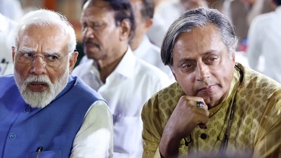 Prime Minister Narendra Modi with Congress MP Shashi Tharoor in New Delhi. (DPR PMO) Prime Minister Narendra Modi with Congress MP Shashi Tharoor in New Delhi. (DPR PMO)