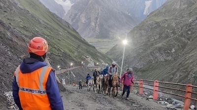 Torrential rains in Kashmir had rendered the roads unsafe, following which the pilgrimage was suspended on both the Baltal and Pahalgam routes on Wednesday. (PTI)