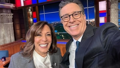 Kamala Harris returns to The Late Show with Stephen Colbert (X/@@colbertlateshow)