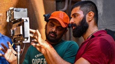 Gowtam Tinnanuri and Vijay Deverakonda on the sets of their latest film Kingdom. Gowtam Tinnanuri and Vijay Deverakonda on the sets of their latest film Kingdom.