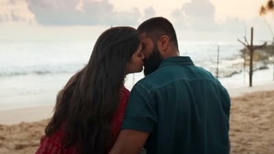 Bhagyashri Borse and Vijay Deverakonda in a still from the song Hridayam Lopala song in Kingdom. Bhagyashri Borse and Vijay Deverakonda in a still from the song Hridayam Lopala song in Kingdom.