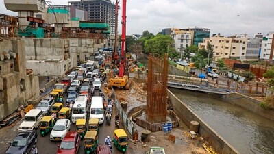 The ambitious ‘Sanchara Yukta’ program aims to construct 300 kilometres of roads across Bengaluru, promising improved connectivity and infrastructure resilience during monsoon seasons. (Representative image) (PTI) The ambitious ‘Sanchara Yukta’ program aims to construct 300 kilometres of roads across Bengaluru, promising improved connectivity and infrastructure resilience during monsoon seasons. (Representative image) (PTI)