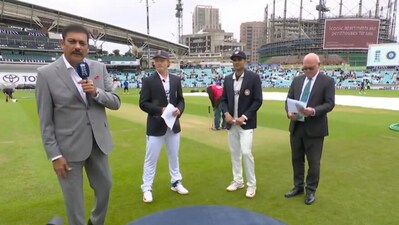 Ravi Shastri conducting the toss of India vs England 5th Test Ravi Shastri conducting the toss of India vs England 5th Test