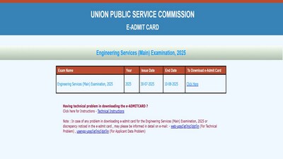 UPSC ESE Mains Admit Card 2025 released at upsc.gov.in, download link here UPSC ESE Mains Admit Card 2025 released at upsc.gov.in, download link here