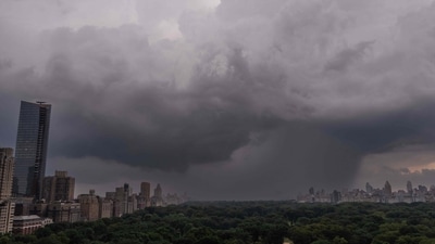 Visuals showed New York City reeling, with Grand Central and Park Place Stations appearing to be under water. (Getty Images via AFP) Visuals showed New York City reeling, with Grand Central and Park Place Stations appearing to be under water. (Getty Images via AFP)
