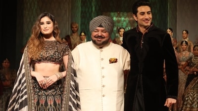 Rasha Thadani and Ibrahim Ali Khan walk the ramp for JJ Valaya. Rasha Thadani and Ibrahim Ali Khan walk the ramp for JJ Valaya.