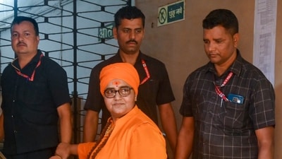 Mumbai: Former BJP MP Sadhvi Pragya Singh Thakur leaves the special NIA court after a hearing on the 2008 Malegaon blast case, in Mumbai, May 8, 2025. (PTI Photo) (PTI05_08_2025_000100B) (PTI) Mumbai: Former BJP MP Sadhvi Pragya Singh Thakur leaves the special NIA court after a hearing on the 2008 Malegaon blast case, in Mumbai, May 8, 2025. (PTI Photo) (PTI05_08_2025_000100B) (PTI)