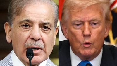 Pakistan's Prime Minister Shehbaz Sharif (left) on Thursday thanked US President Donald Trump for the “historic” trade agreement reached between Islamabad and Washington. (Reuters and AP file)