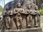 An 18th-century hero stone from Tiruppur, depicting a man and three women believed to be from the same family. Most hero stones pay tribute to people who died protecting cattle, or communal land. An 18th-century hero stone from Tiruppur, depicting a man and three women believed to be from the same family. Most hero stones pay tribute to people who died protecting cattle, or communal land.