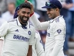 Mohammed Siraj celebrates after taking the wicket of England's Jacob Bethell. (PTI)