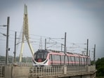 The Delhi Metro was responding to a plea filed in April 2022 by Delhi resident Harpal Singh Rana, which had alleged that rainwater is allowed to flow down metro pillars at several places. (Sanchit Khanna/HT Photo)