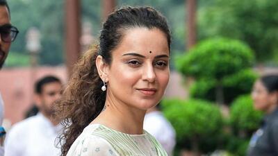 BJP MP Kangana Ranaut arrives at Parliament for the monsoon session on Wednesday. (ANI) BJP MP Kangana Ranaut arrives at Parliament for the monsoon session on Wednesday. (ANI)