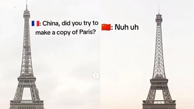 An Instagram post sparked debate over Tianducheng, near Hangzhou, for its striking resemblance to Paris. (@france/Instagram) An Instagram post sparked debate over Tianducheng, near Hangzhou, for its striking resemblance to Paris. (@france/Instagram)