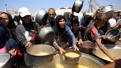 The frequent disruption of healthcare services and growing food scarcity continues to worsen as Israeli forces control all access to Gaza. (Omar Al-Qattaa/AFP)
