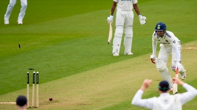 London: India's captain Shubman Gill gets run out by England's bowler Gus Atkinson during the first day of the fifth Test (PTI)