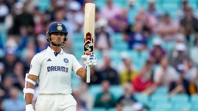 Yashasvi Jaiswal's unbeaten 51 took India to 75/2 at stumps on the second day of the fifth Test against England, with a lead of 52 runs. (PTI) Yashasvi Jaiswal's unbeaten 51 took India to 75/2 at stumps on the second day of the fifth Test against England, with a lead of 52 runs. (PTI)