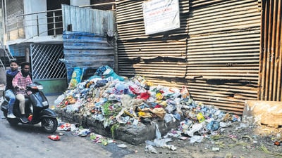 Pune, India - March 01, 2020:Garbage at Mominpura, Ganj peth in Pune, India, on Sunday, March 01, 2020.-HT photo Pune, India - March 01, 2020:Garbage at Mominpura, Ganj peth in Pune, India, on Sunday, March 01, 2020.-HT photo