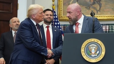 Triple H or Paul Michael Levesque is the son-in-law to Secretary of the Federal Education Department Linda McMahon. (AP) Triple H or Paul Michael Levesque is the son-in-law to Secretary of the Federal Education Department Linda McMahon. (AP)